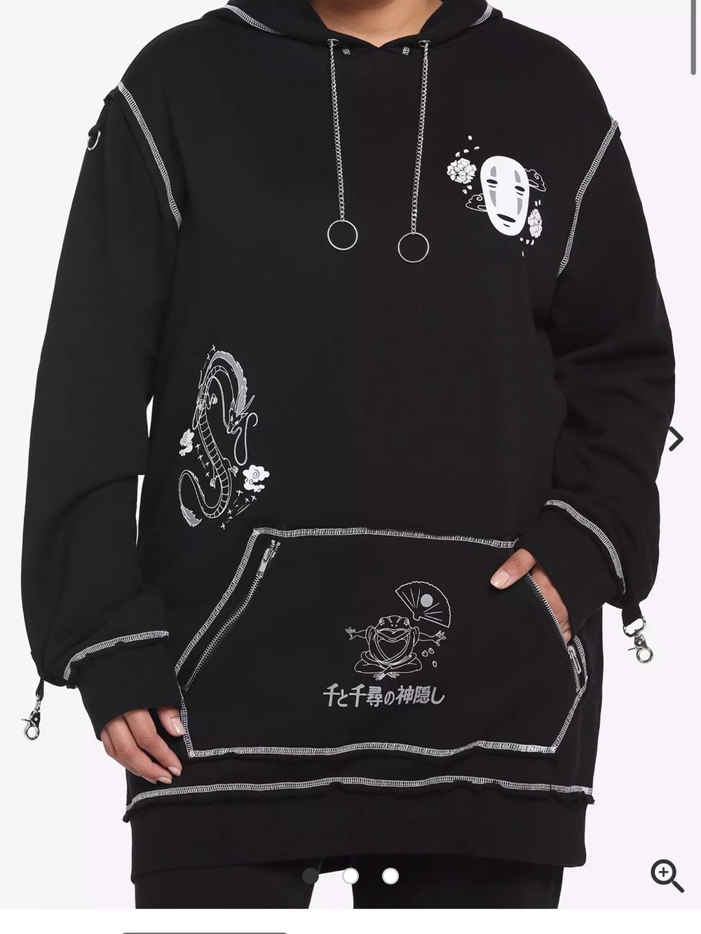 NWT Spirited Away Hot Topic Black Gothic‎ Graphic Hoodie Japanese inspired Print